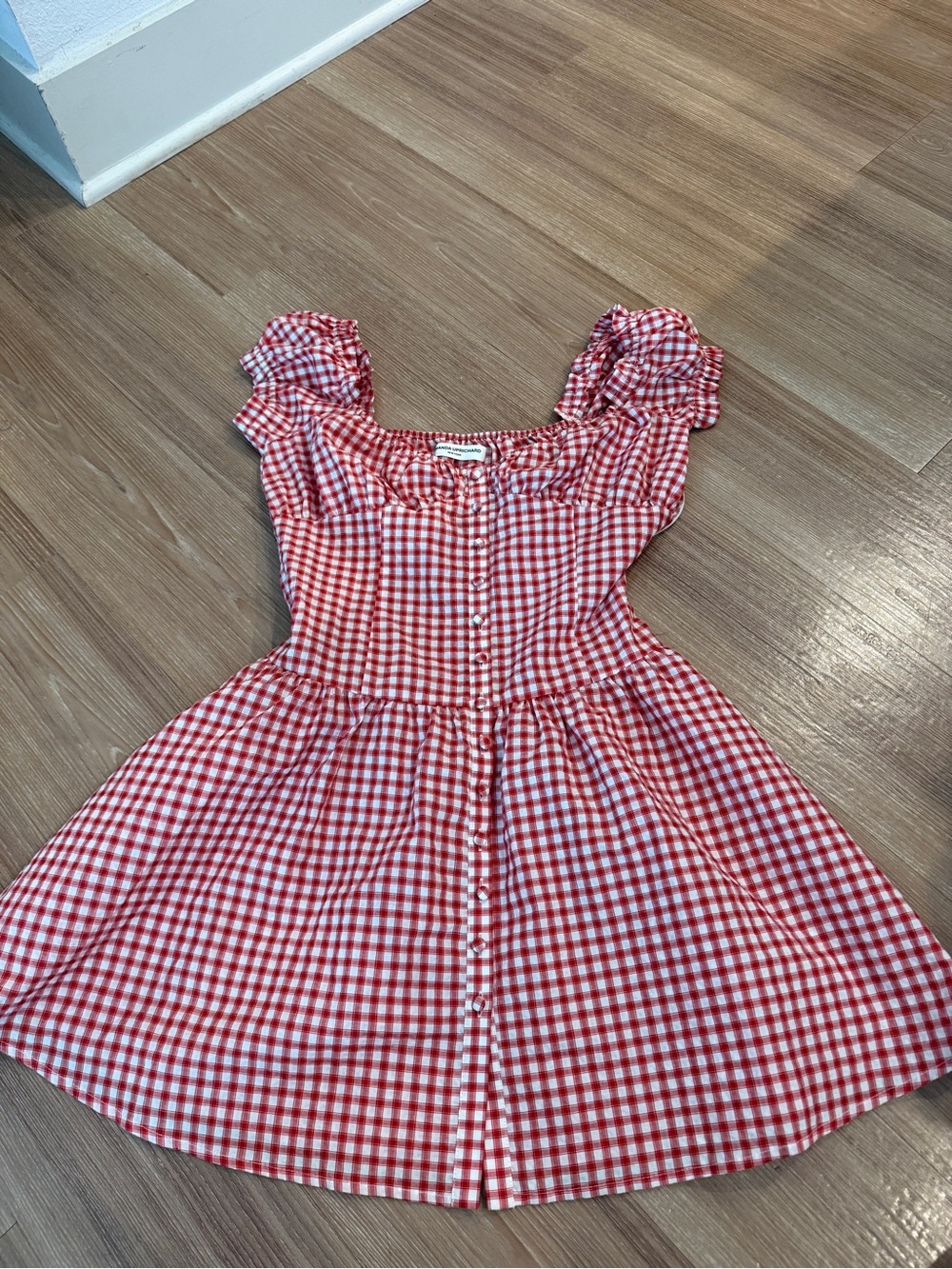 Amanda Uprichard Red Gingham Mini Dress